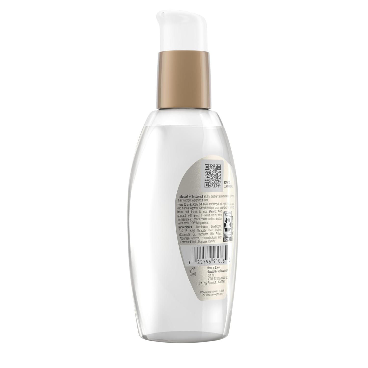 OGX Coconut Milk Anti-Breakage Serum, 4 Fl Oz – Spa-Inspired Self-Care Leave-In Treatment for Strength, Softness, and Shine