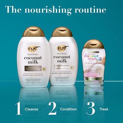 OGX Coconut Milk Conditioner – Minimalist Hair Care Staple, Free-From Formula for Intentional Routines