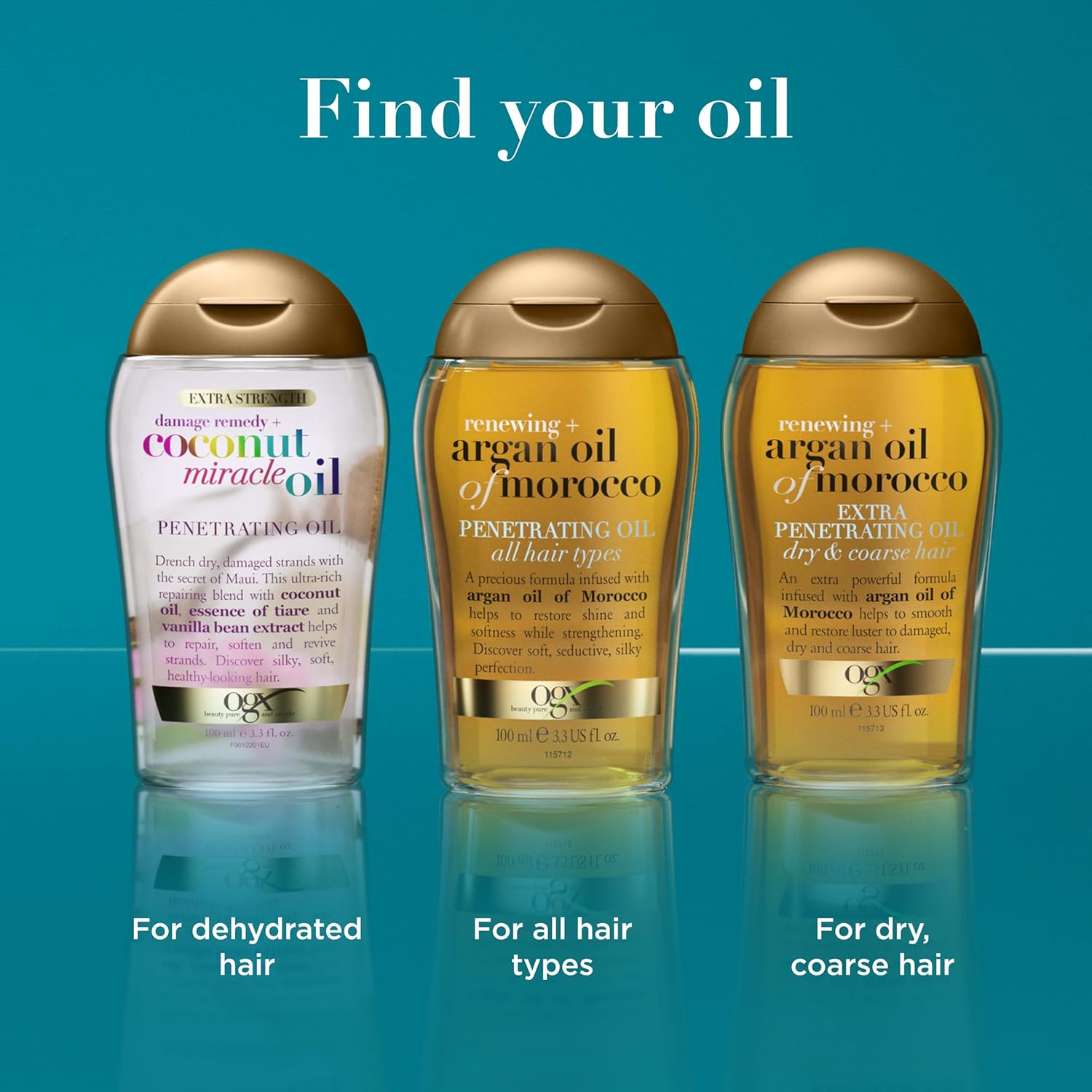 OGX Coconut Miracle Oil – Wind-Down Hydrating Oil for Dry, Damaged Hair, 3.3 Fl Oz