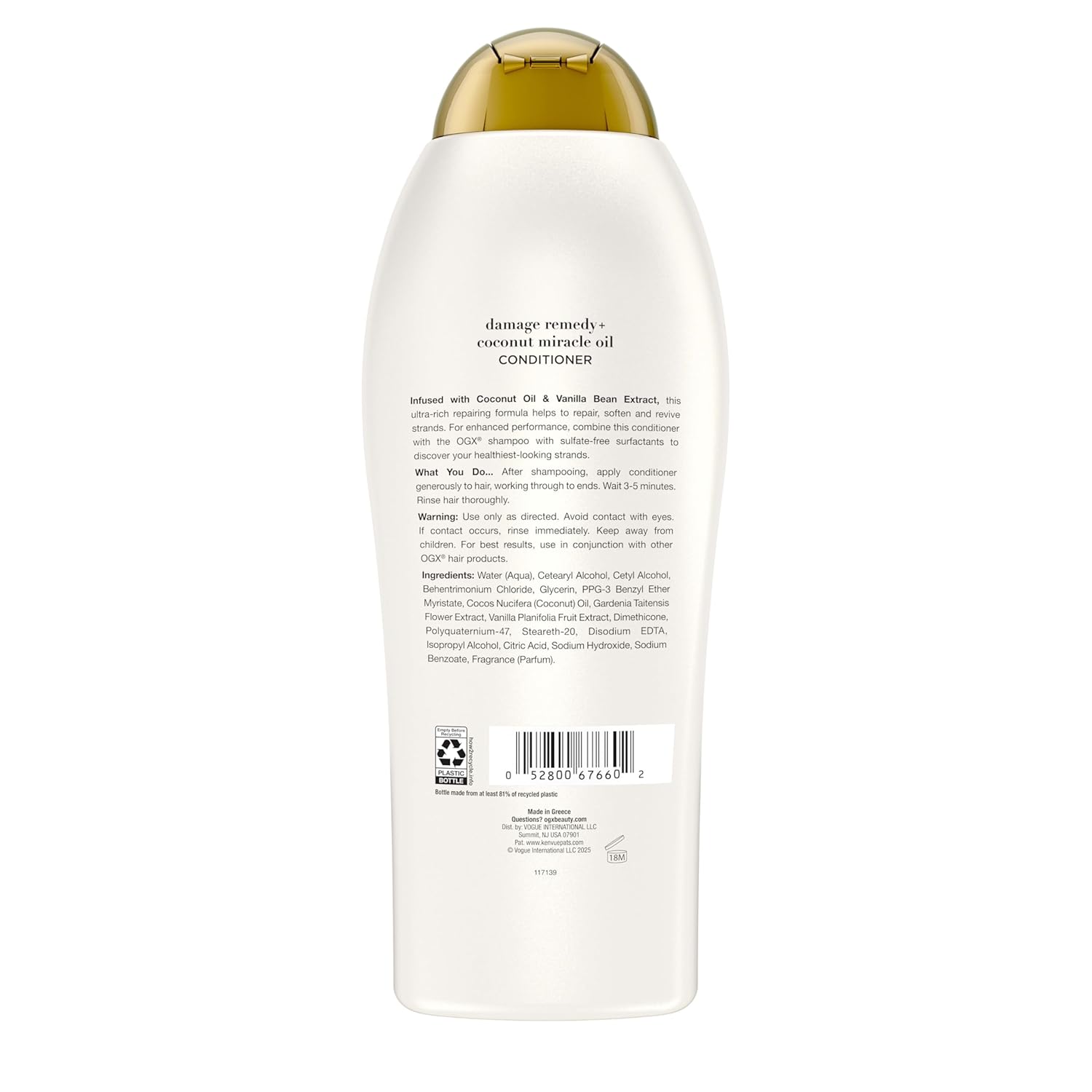 OGX Extra Strength Damage Remedy Conditioner – Gentle, Clean Ingredient Choice for Damaged Hair