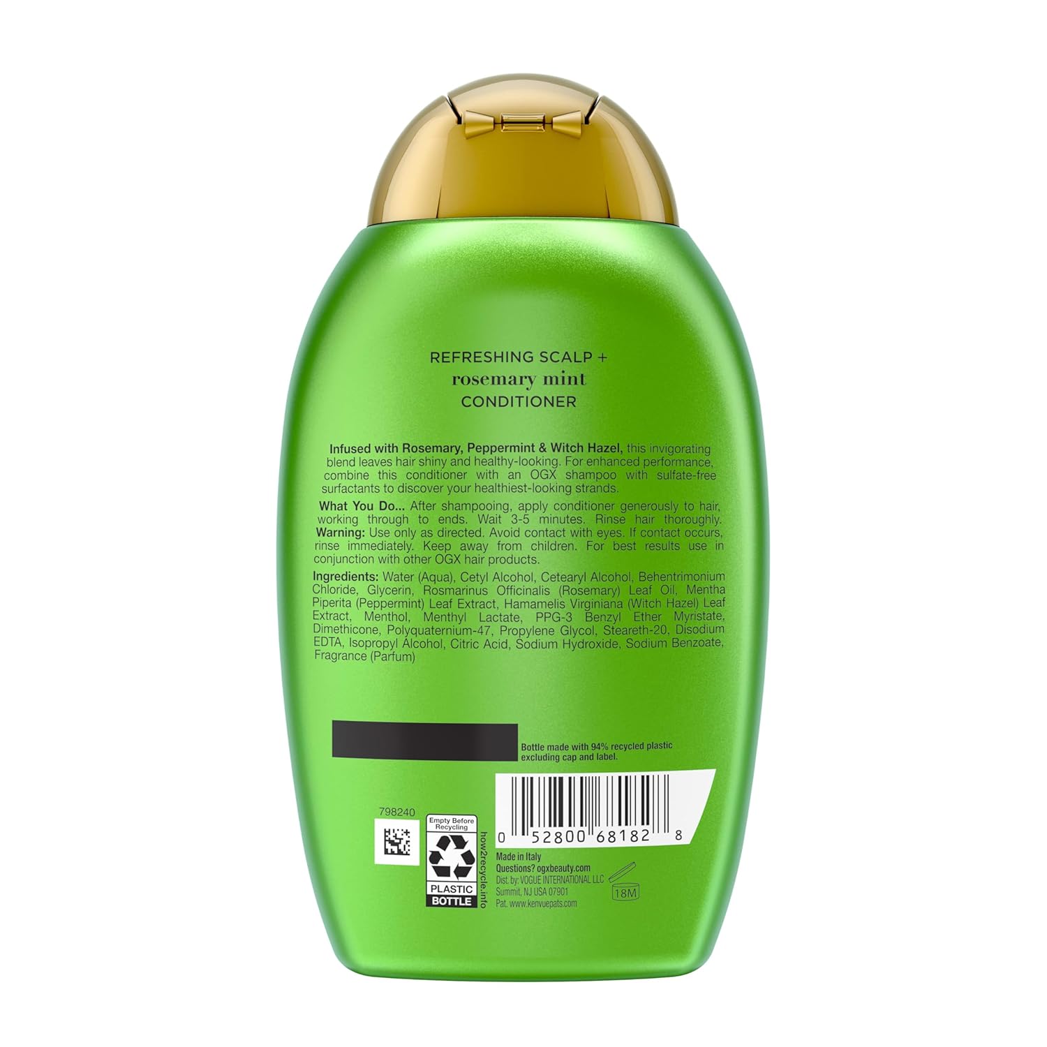 OGX Extra Strength Rosemary Mint Conditioner – Simple Lightweight Conditioner for Less-Is-More Hair Routine