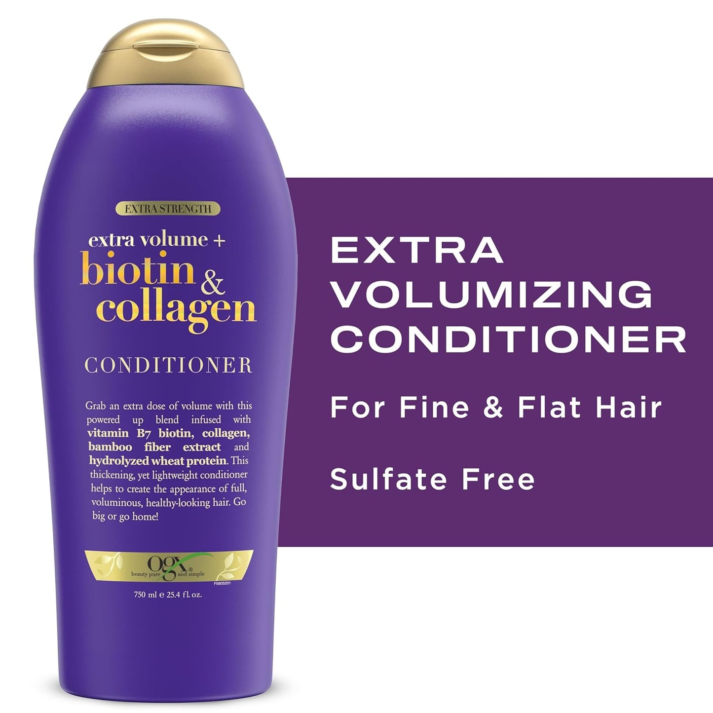 OGX Extra Strength Volumizing Conditioner with Biotin & Collagen – Spa-Style Hair Care for Fine, Limp Hair