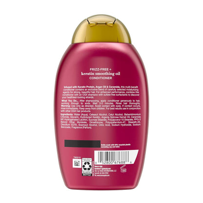 OGX Frizz-Free + Keratin Smoothing Conditioner – Thoughtful Birthday Gift for Women Who Love Smoother Hair