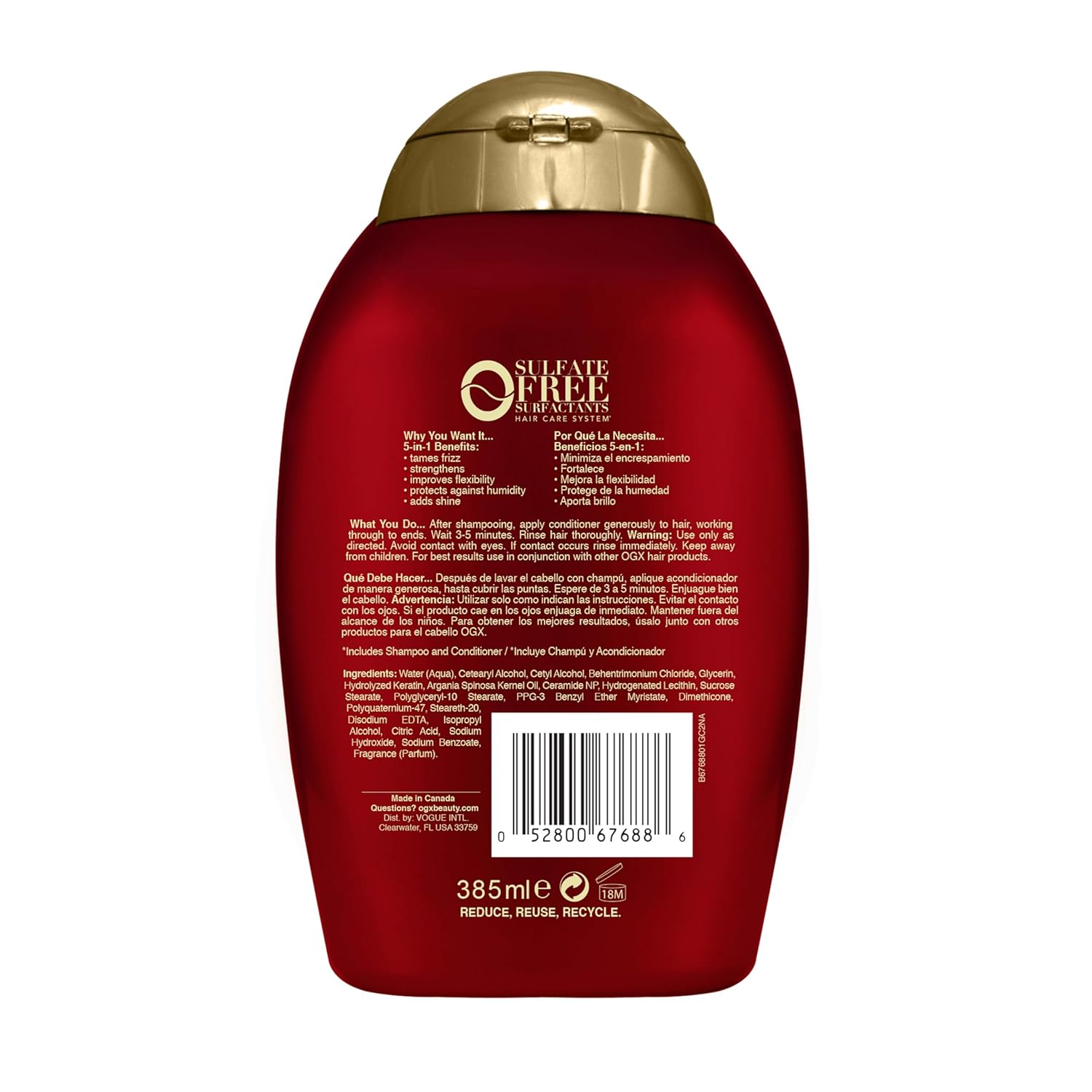 OGX Frizz-Free + Keratin Smoothing Conditioner – Thoughtful Birthday Gift for Women Who Love Smoother Hair
