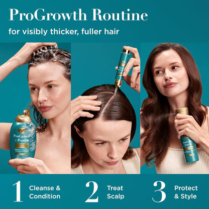 OGX ProGrowth + Peptide Clarifying Shampoo – Sulfate-Free Daily Wash Safe for Sensitive Scalps