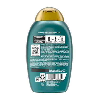 OGX ProGrowth + Peptide Conditioner – Mindful Hair Care Treatment for Fuller-Looking Lengths, 13 fl. oz