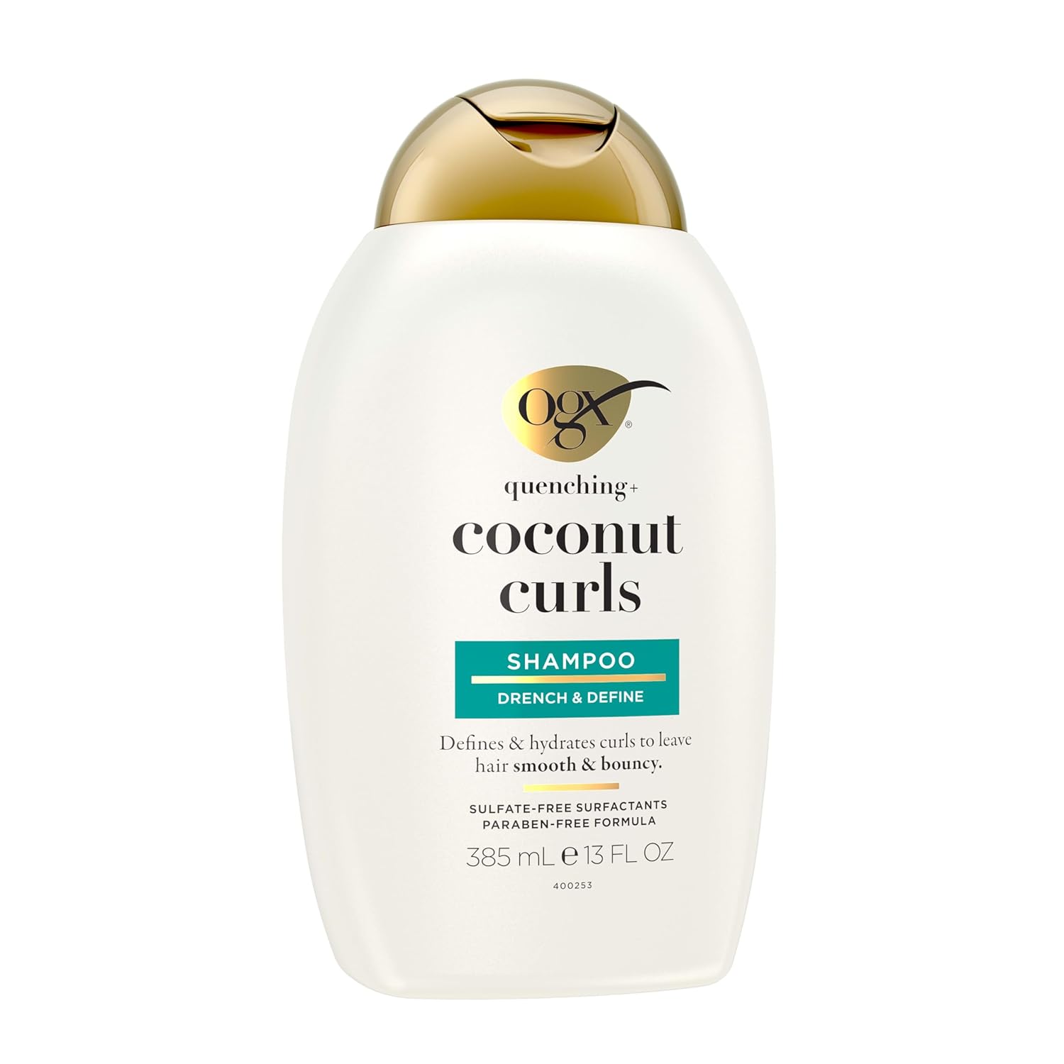 OGX Quenching + Coconut Curl Shampoo – Gentle, Sulfate-Free Surfactant Wash for Sensitive Curls, 13 fl oz