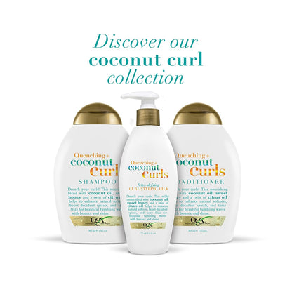 OGX Quenching Coconut Curls Styling Milk – Simple One-Step Leave-In for Clutter-Free Curl Routines, 6 fl oz