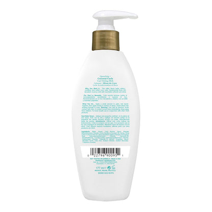 OGX Quenching Coconut Curls Styling Milk – Simple One-Step Leave-In for Clutter-Free Curl Routines, 6 fl oz