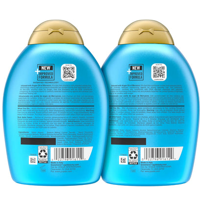 OGX Renewing + Argan Oil of Morocco Shampoo & Conditioner Set – Family-Safe Sulfate-Free Hair Repair for Shared and Kids Bathrooms, 2 x 13 fl oz