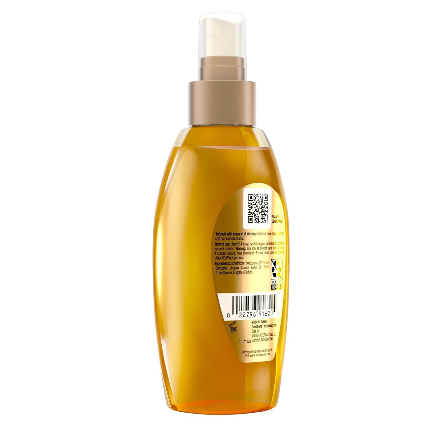OGX Renewing Argan Oil of Morocco Weightless Healing Dry Oil Spray – High-End Frizz Control Elixir for Color-Treated Hair, 4 Fl Oz
