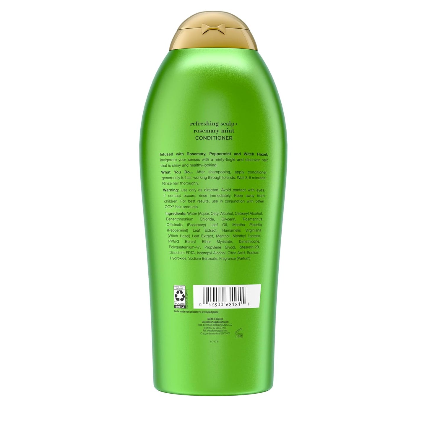 OGX Rosemary Mint Conditioner – Aromatherapy Shower Experience for Stress Relief, 25.4 fl oz