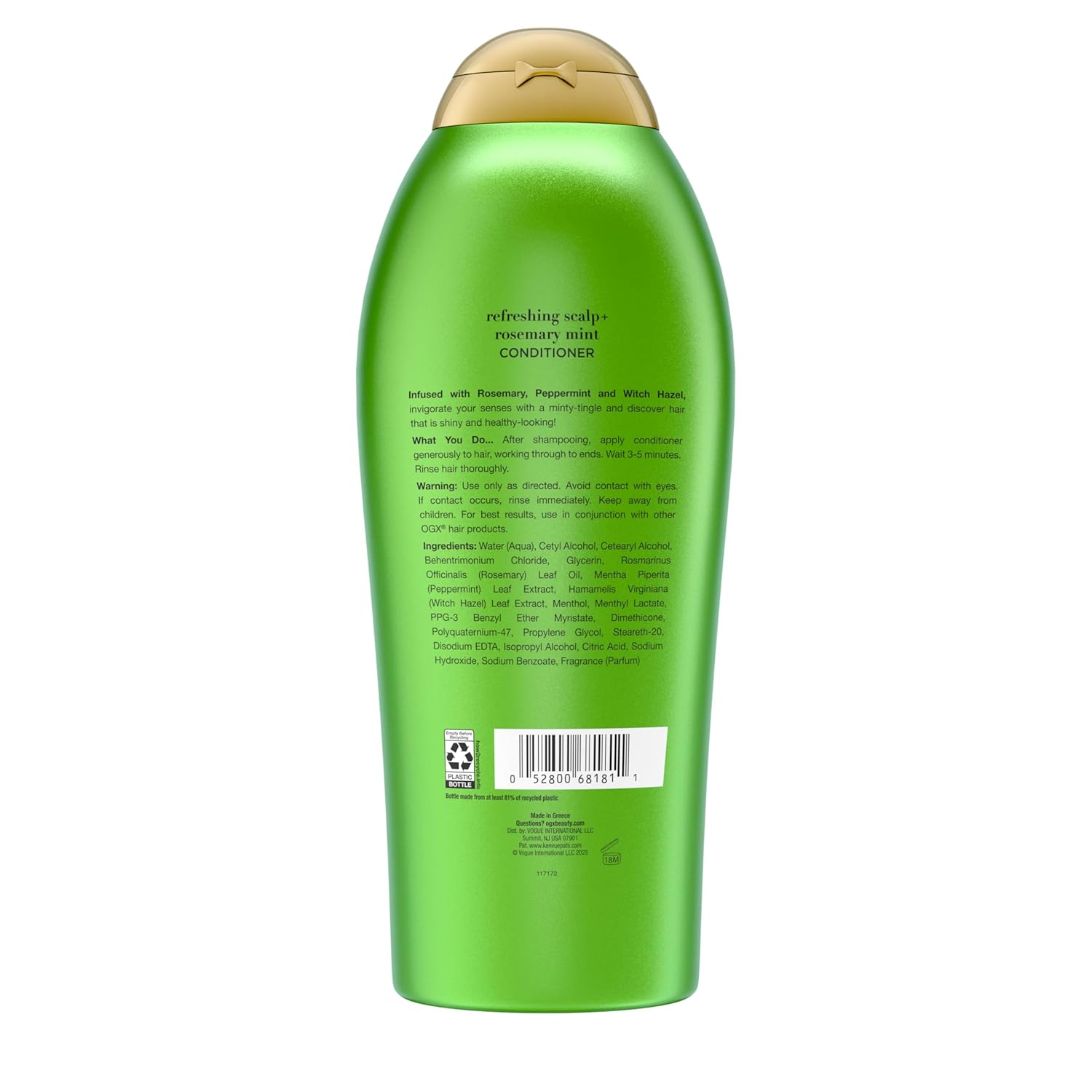 OGX Rosemary Mint Conditioner – Aromatherapy Shower Experience for Stress Relief, 25.4 fl oz