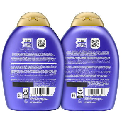OGX Thick & Full + Biotin and Collagen – Elevated Volumizing Shampoo and Conditioner Duo for Color-Treated Hair, Nutrient-Infused 2-Pack