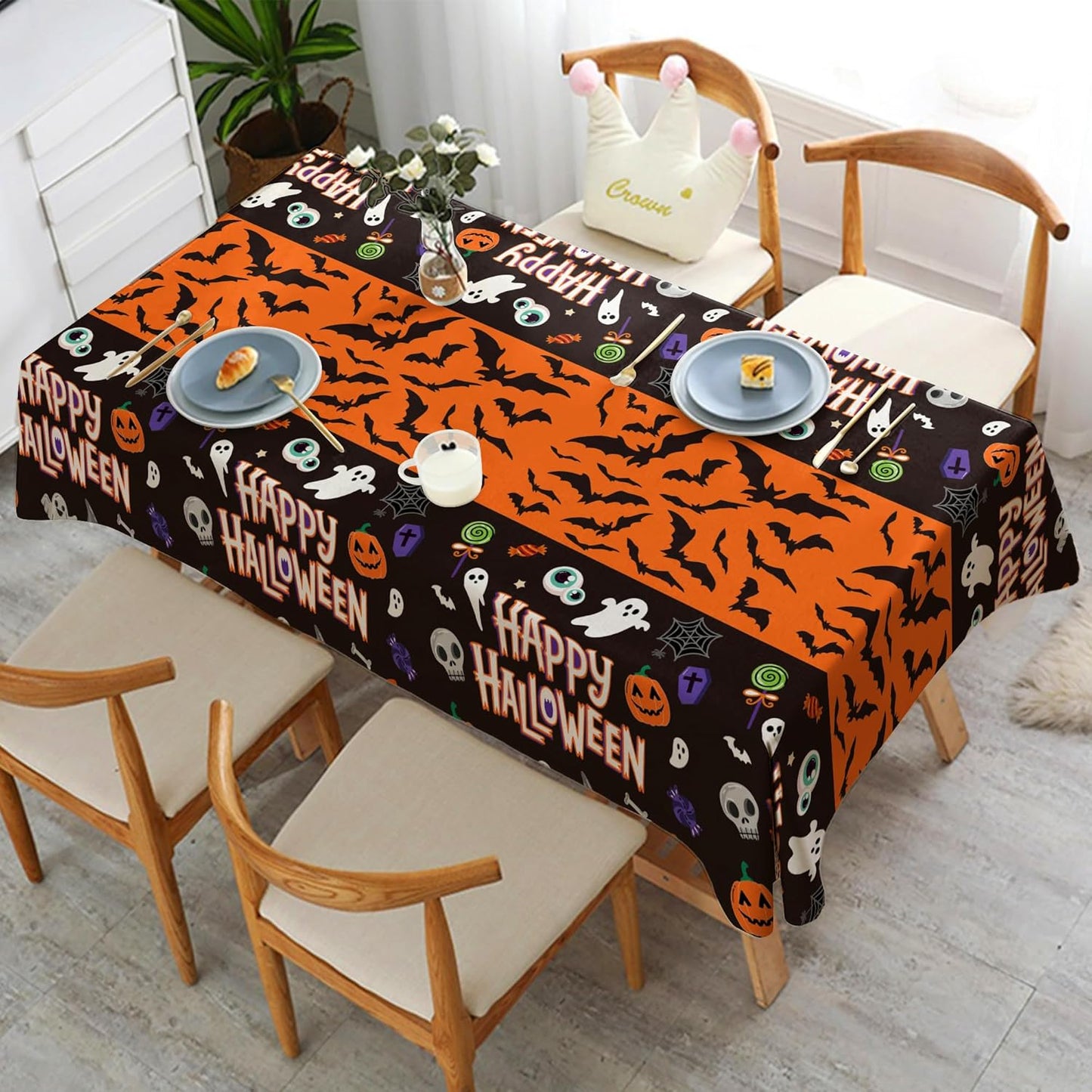 OHOME Halloween Tablecloth 2-Pack – Spooky Seasonal Gift for Hosts and Home Decor Enthusiasts