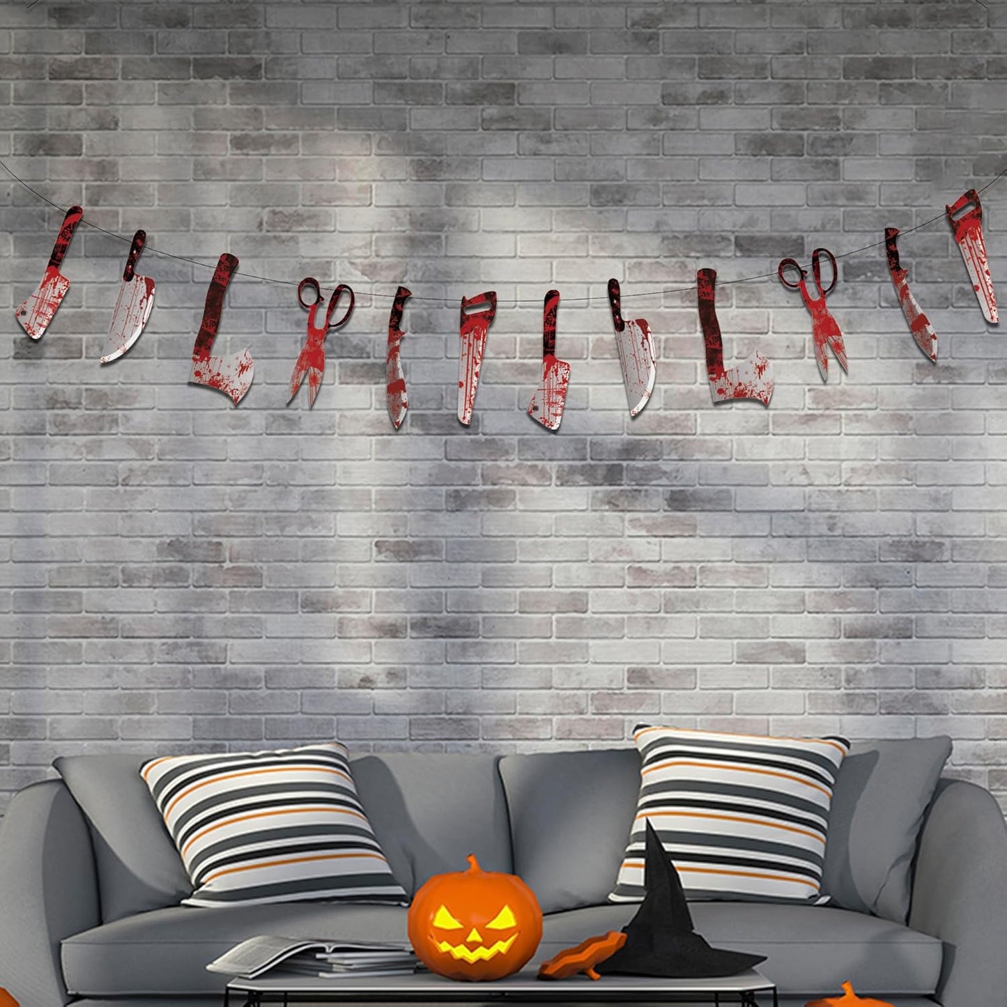 OHOME Halloween Yard Decorations - Lightweight 12pc Outdoor Banner for Fence Driveway Porch and Trunk or Treat Event Setup