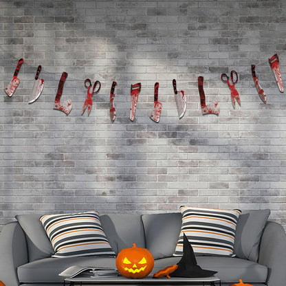 OHOME Halloween Yard Decorations - Lightweight 12pc Outdoor Banner for Fence Driveway Porch and Trunk or Treat Event Setup