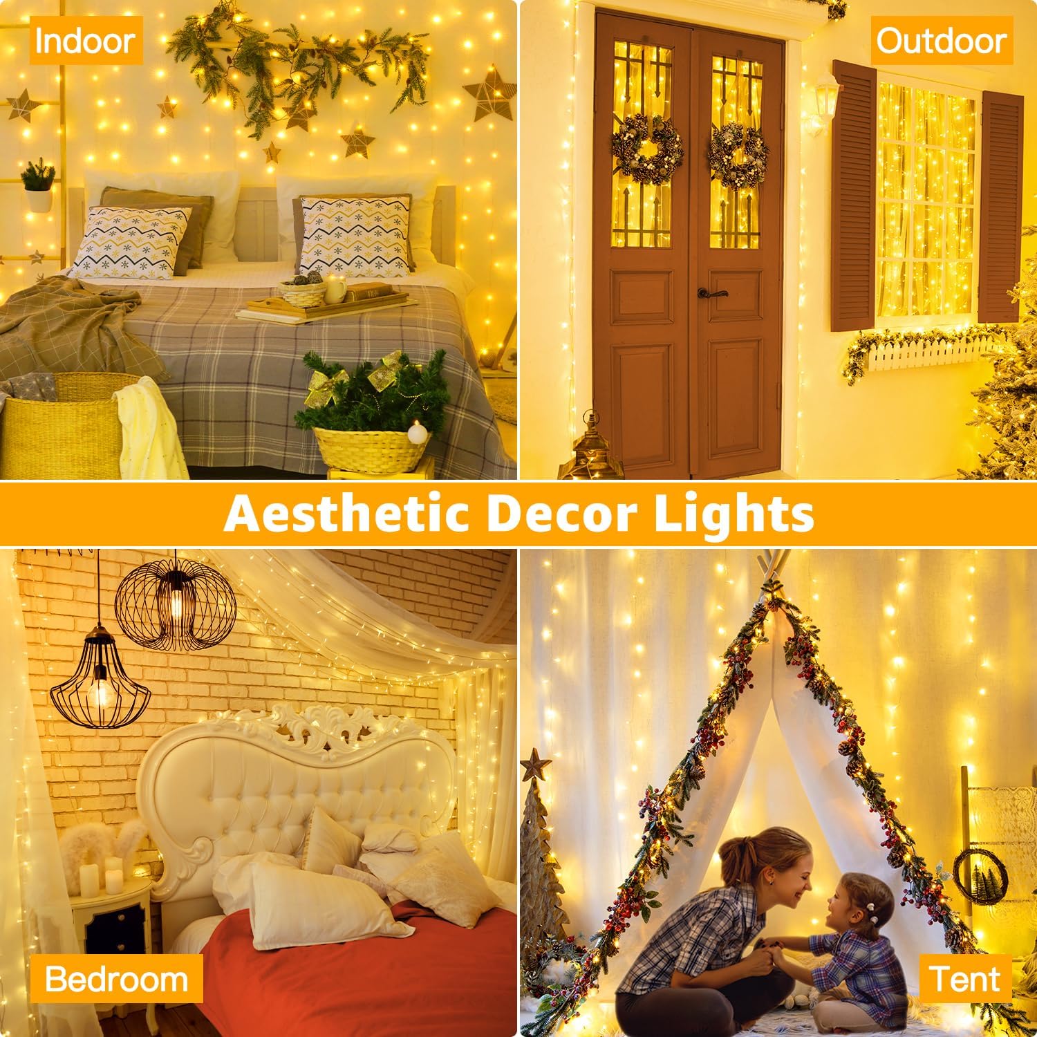Ollny 40FT Kids Room Lights – Soft Warm White Night Light for Girls Bedroom, Baby Nursery, and Reading Corner