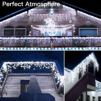 Ollny Pet and Kid Safe Icicle Lights 60FT Cool White – No Heat No Glass LED String Lights for Playroom Ceiling and Toy Corner