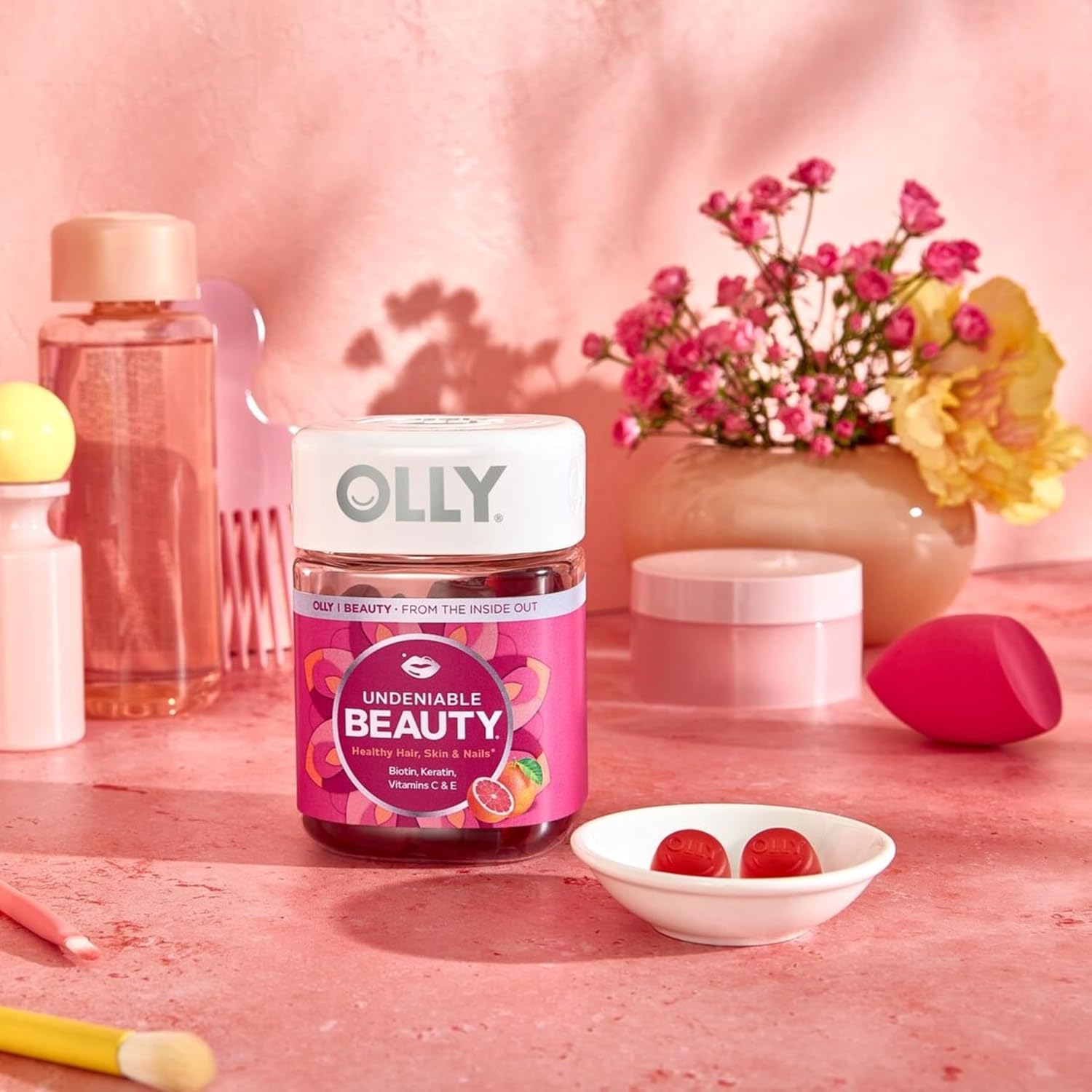 OLLY Undeniable Beauty Gummy – Holiday Stocking Stuffer for Women, Grapefruit Beauty Gummy 30 Day Supply
