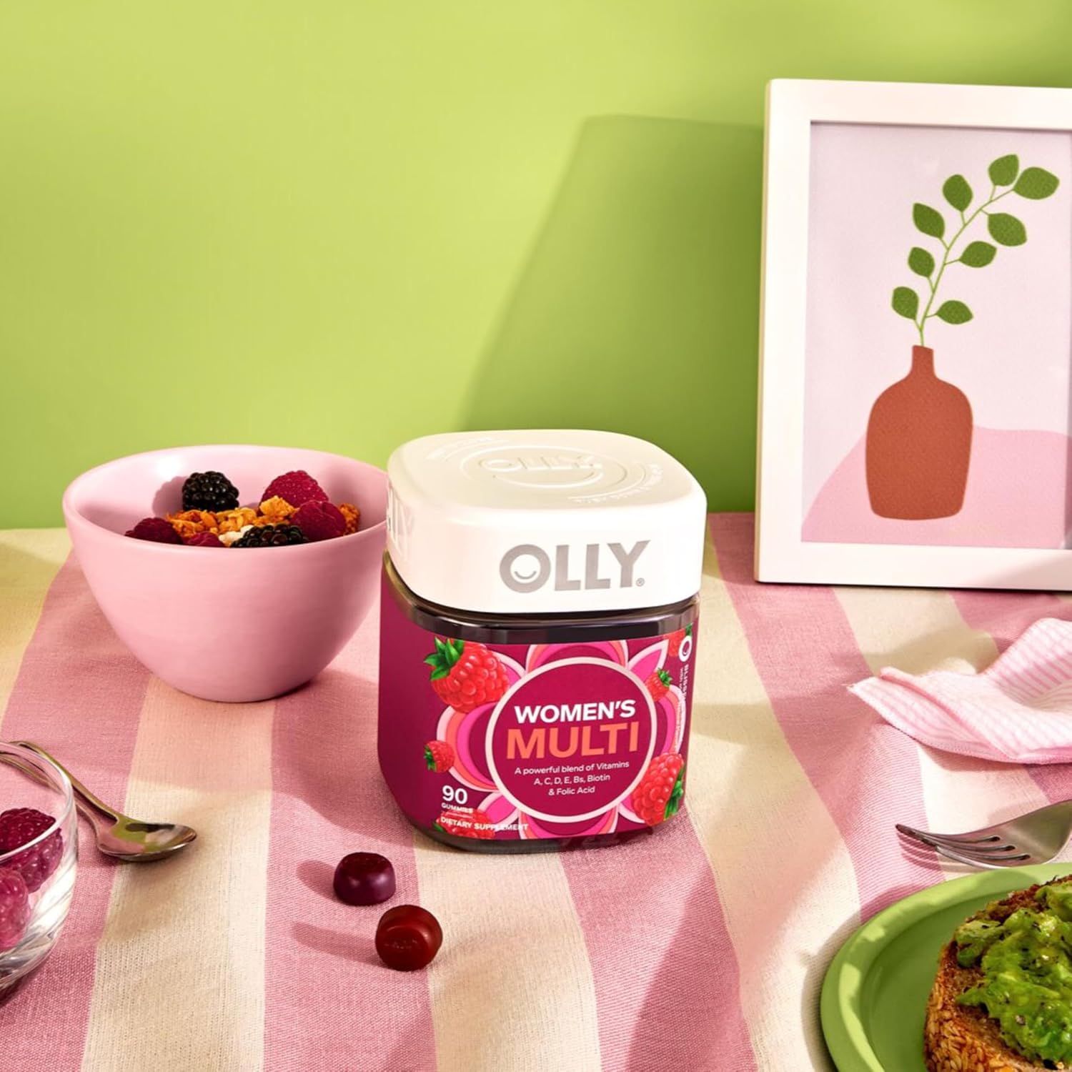 OLLY Women's Multivitamin Gummy – Office Breakroom Vitamin for Skipped Lunch Days, Chewable, 130 Count