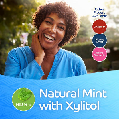 Oracoat XyliMelts – Worry-Free Nighttime Dry Mouth Relief for Mouth Breathers and Medication Users, Xylitol-Disc, 40 Pack, Mild Mint