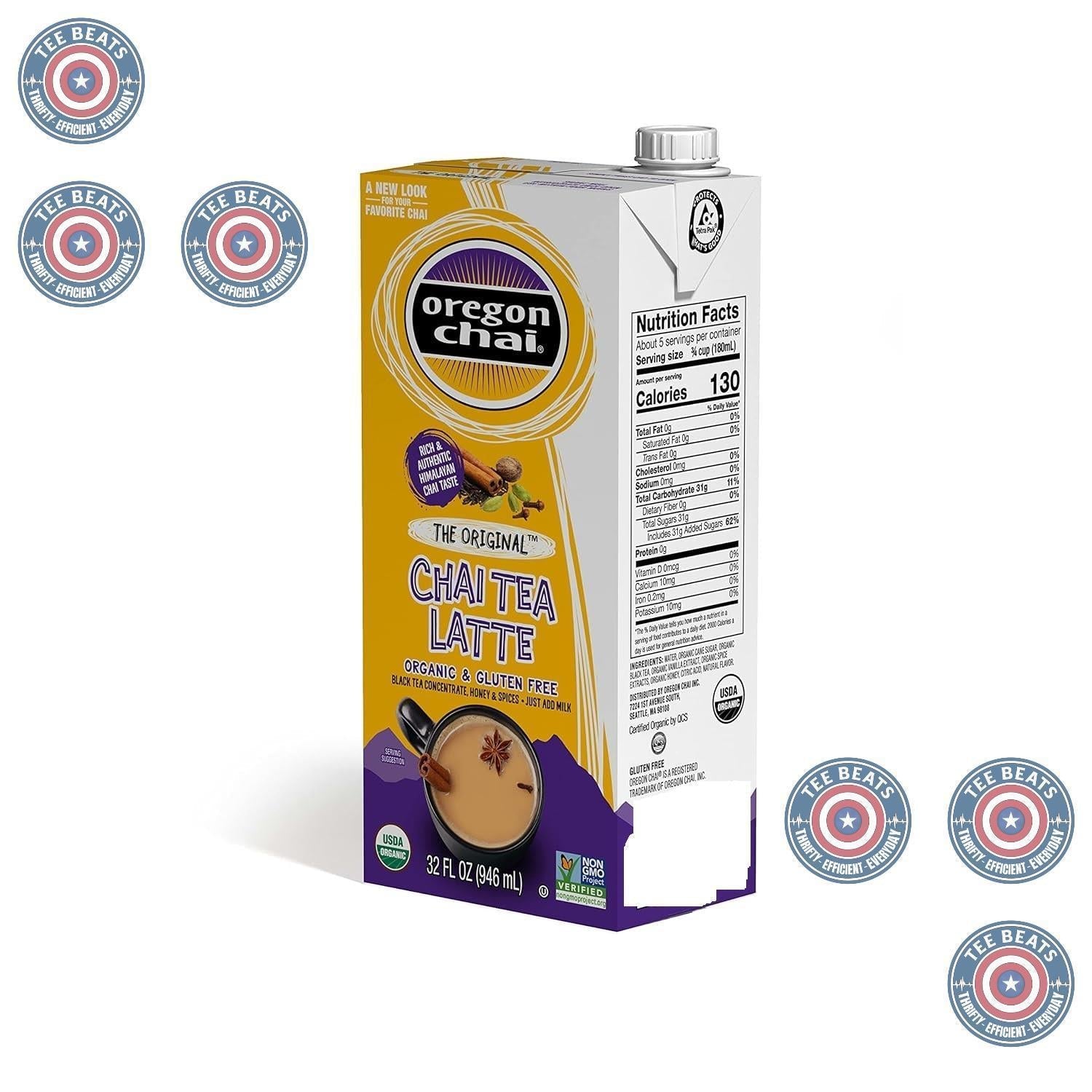 Oregon Chai Original Chai Concentrate for Health-Conscious Office Break Room, USDA Organic Spiced Beverage Base