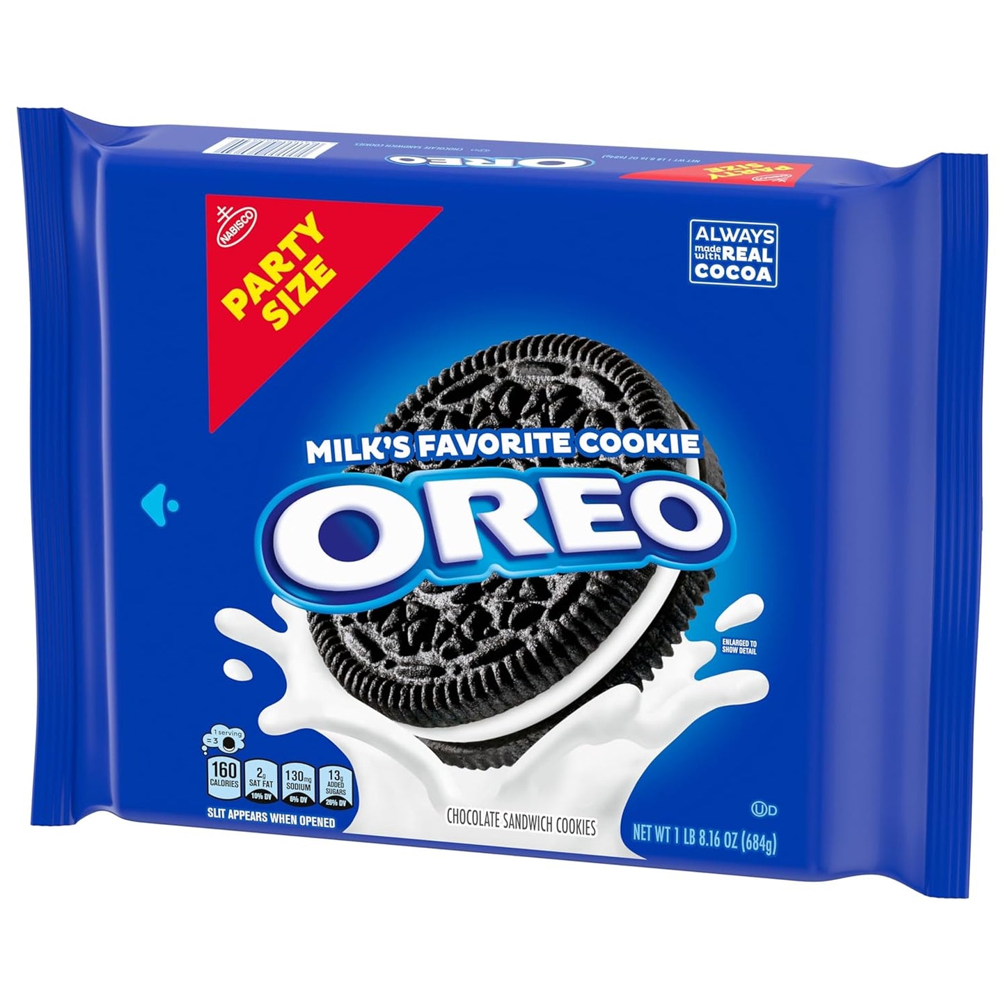 OREO Chocolate Sandwich Cookies, Party Size 24.16 oz – Bulk Office Snack for Shared Team Kitchens