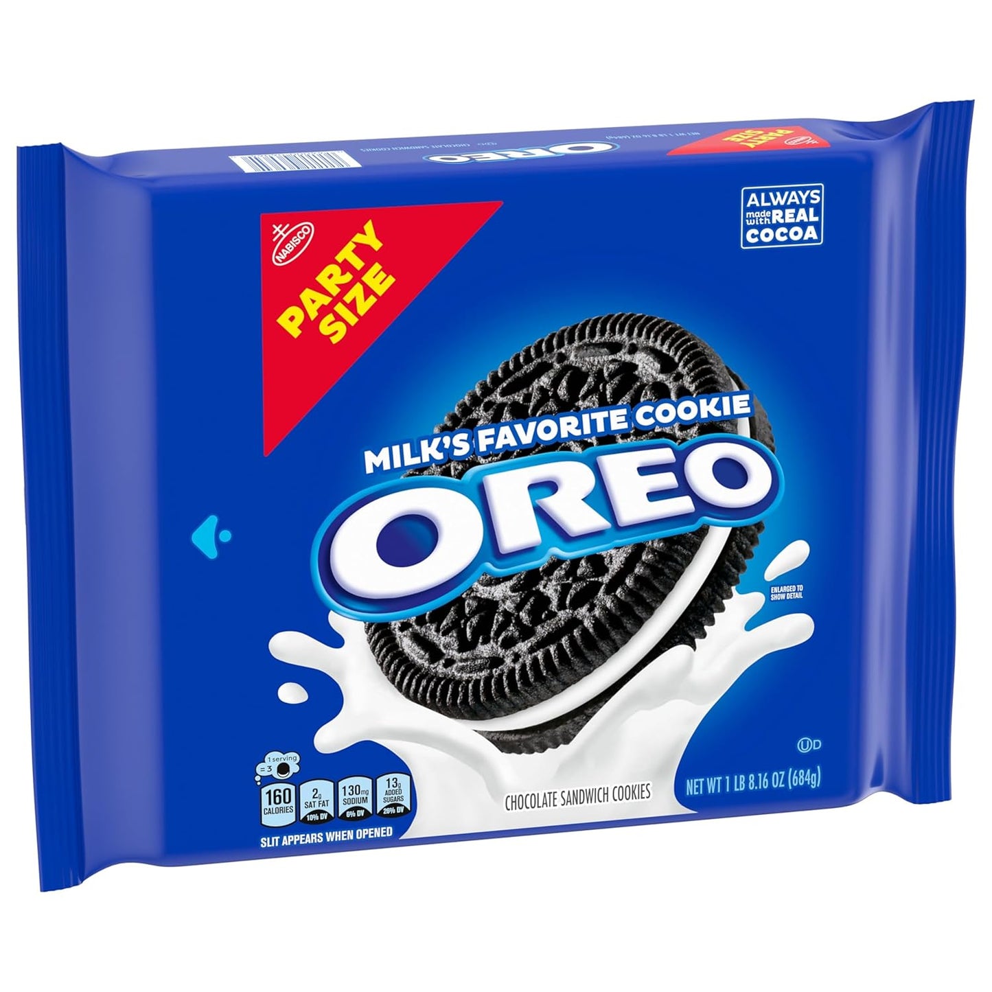 OREO Chocolate Sandwich Cookies, Party Size 24.16 oz – Bulk Office Snack for Shared Team Kitchens