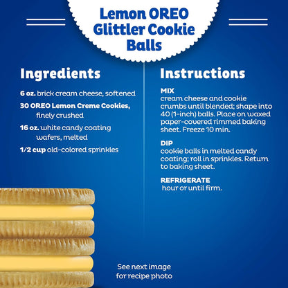 OREO Lemon Creme Sandwich Cookies – Holiday Gift for Sister in Another State, Limited Flavor Party Size 24.95 oz
