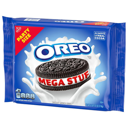 OREO Mega Stuf Chocolate Sandwich Cookies, Party Size – Grandparent Gifting Snack for Grandchildren's Visit