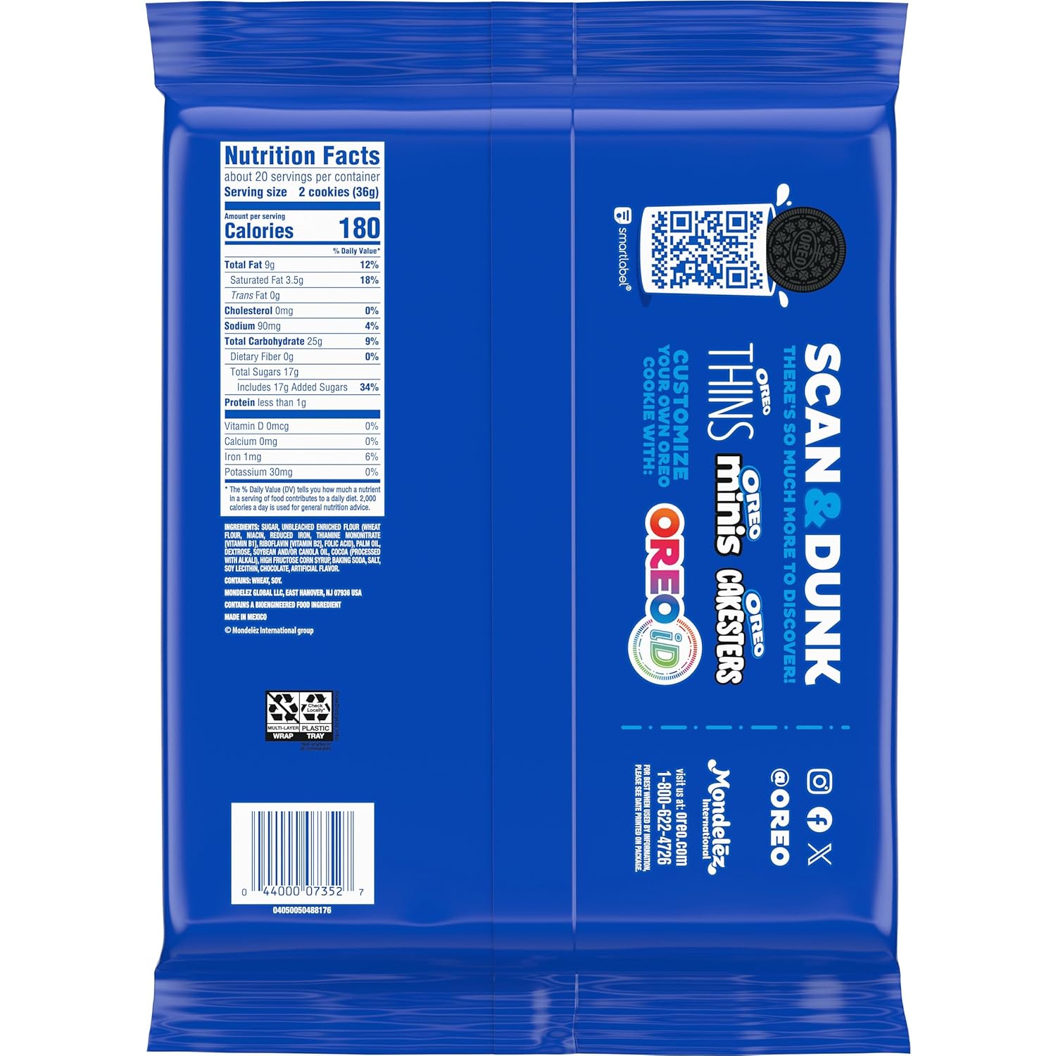 OREO Mega Stuf Chocolate Sandwich Cookies, Party Size – Grandparent Gifting Snack for Grandchildren's Visit