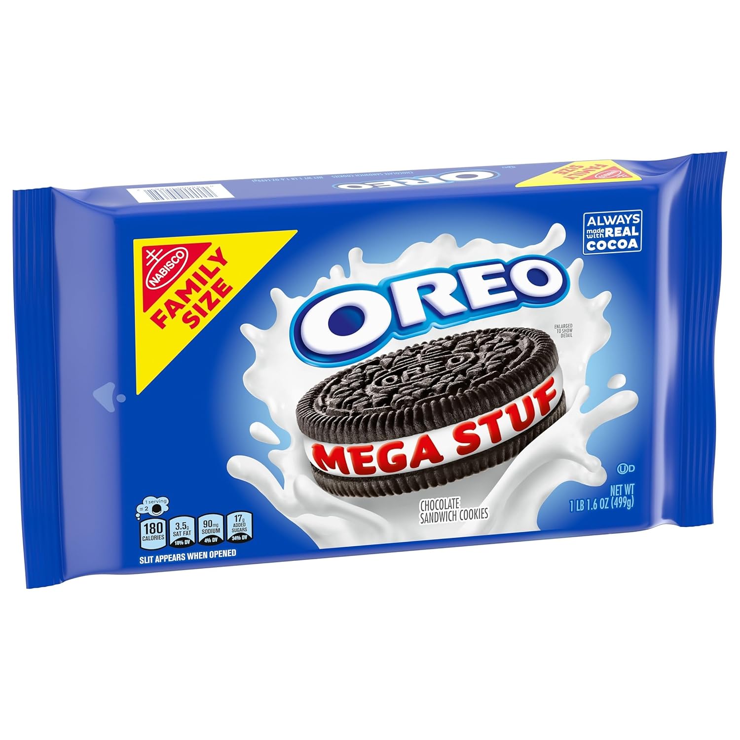 OREO Mega Stuf Cookies – Giftable Bulk Treat for Valentine's Day, Birthdays, and Office Gift Exchanges, 17.6 oz