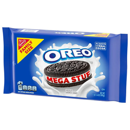 OREO Mega Stuf Cookies – Giftable Bulk Treat for Valentine's Day, Birthdays, and Office Gift Exchanges, 17.6 oz