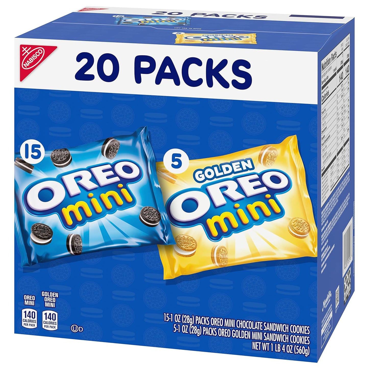 OREO Mini Mix Sandwich Cookies Variety Pack Get Well Care Package Snack, 20 Individually Wrapped Packs