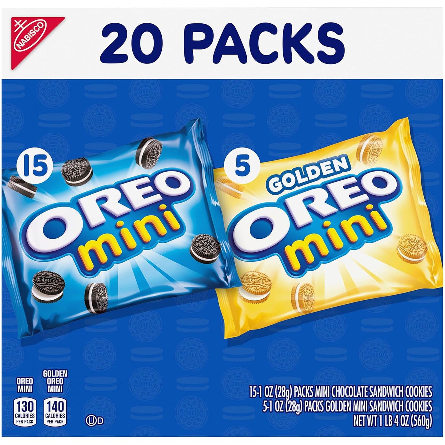 OREO Mini Mix Sandwich Cookies Variety Pack Get Well Care Package Snack, 20 Individually Wrapped Packs
