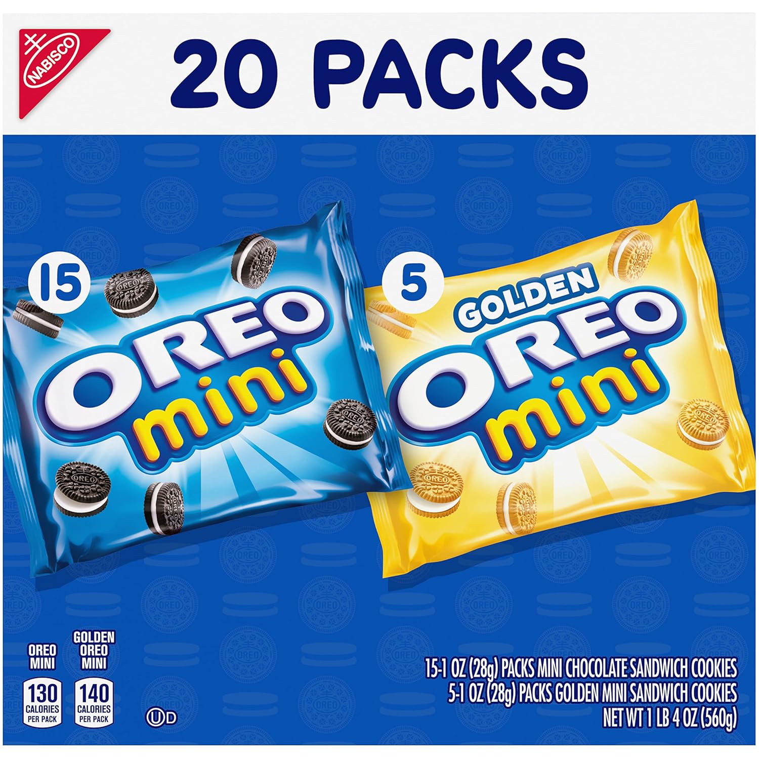 OREO Mini Mix Sandwich Cookies Variety Pack Get Well Care Package Snack, 20 Individually Wrapped Packs