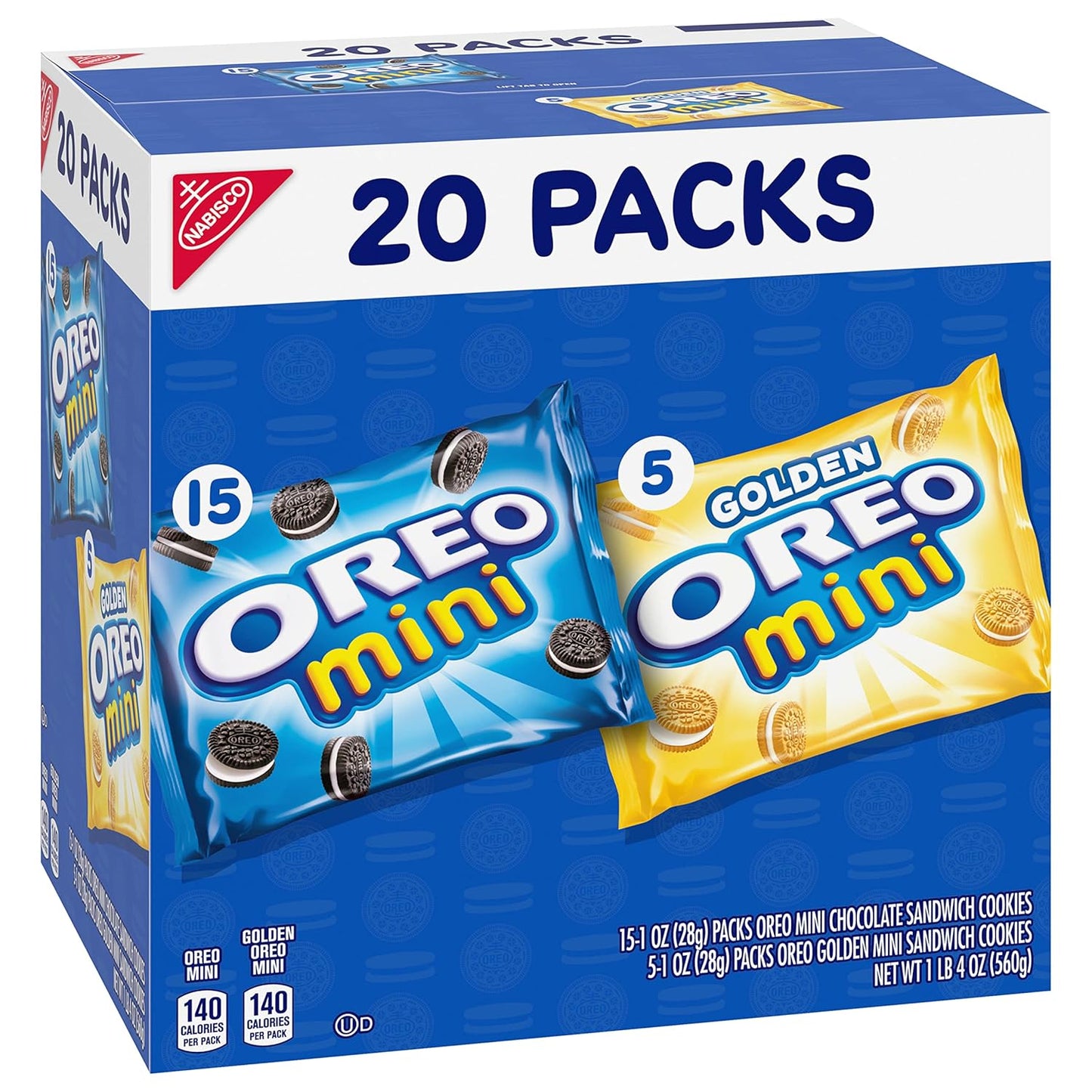 OREO Mini Mix Sandwich Cookies Variety Pack Get Well Care Package Snack, 20 Individually Wrapped Packs