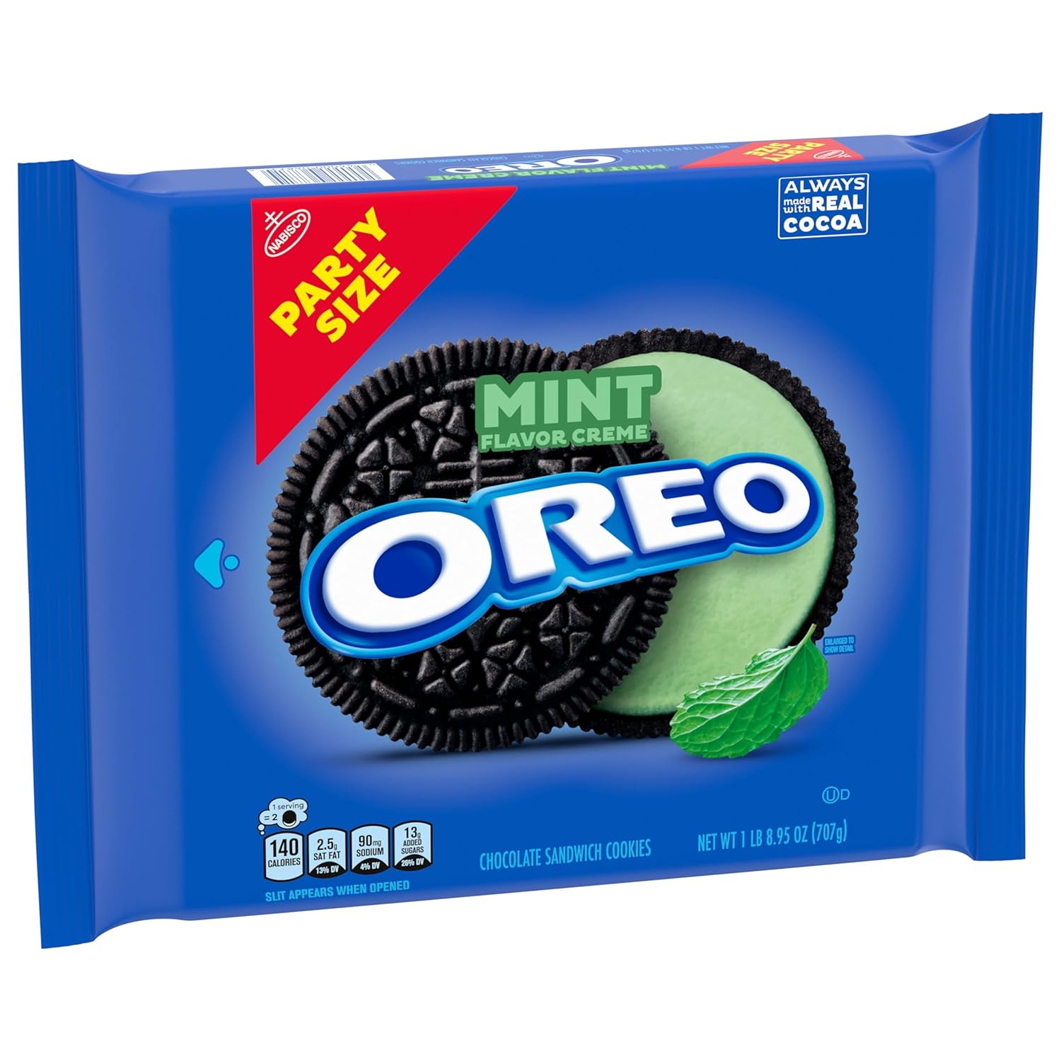 OREO Mint Creme Party Size Cookies 24.95 oz – Giftable Snack Box Stand-In for Hostess, Housewarming, and Holiday Giving