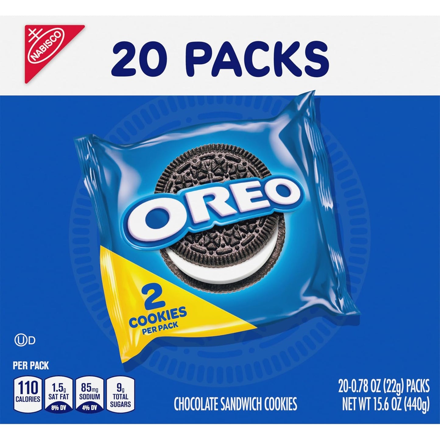 OREO Sandwich Cookies Mini Packs – Holiday Stocking Stuffers and Classroom Valentine Treats, 20 Kosher Single-Serve Packs