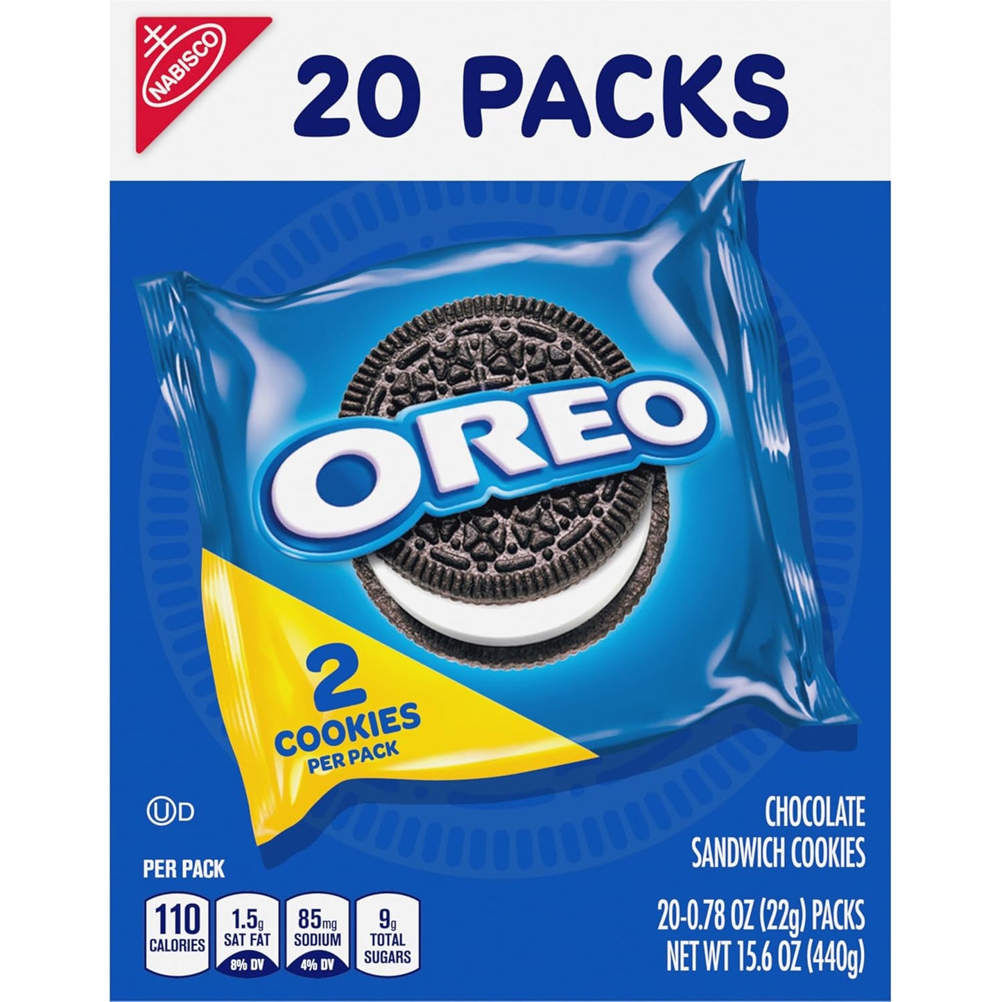 OREO Sandwich Cookies Mini Packs – Holiday Stocking Stuffers and Classroom Valentine Treats, 20 Kosher Single-Serve Packs