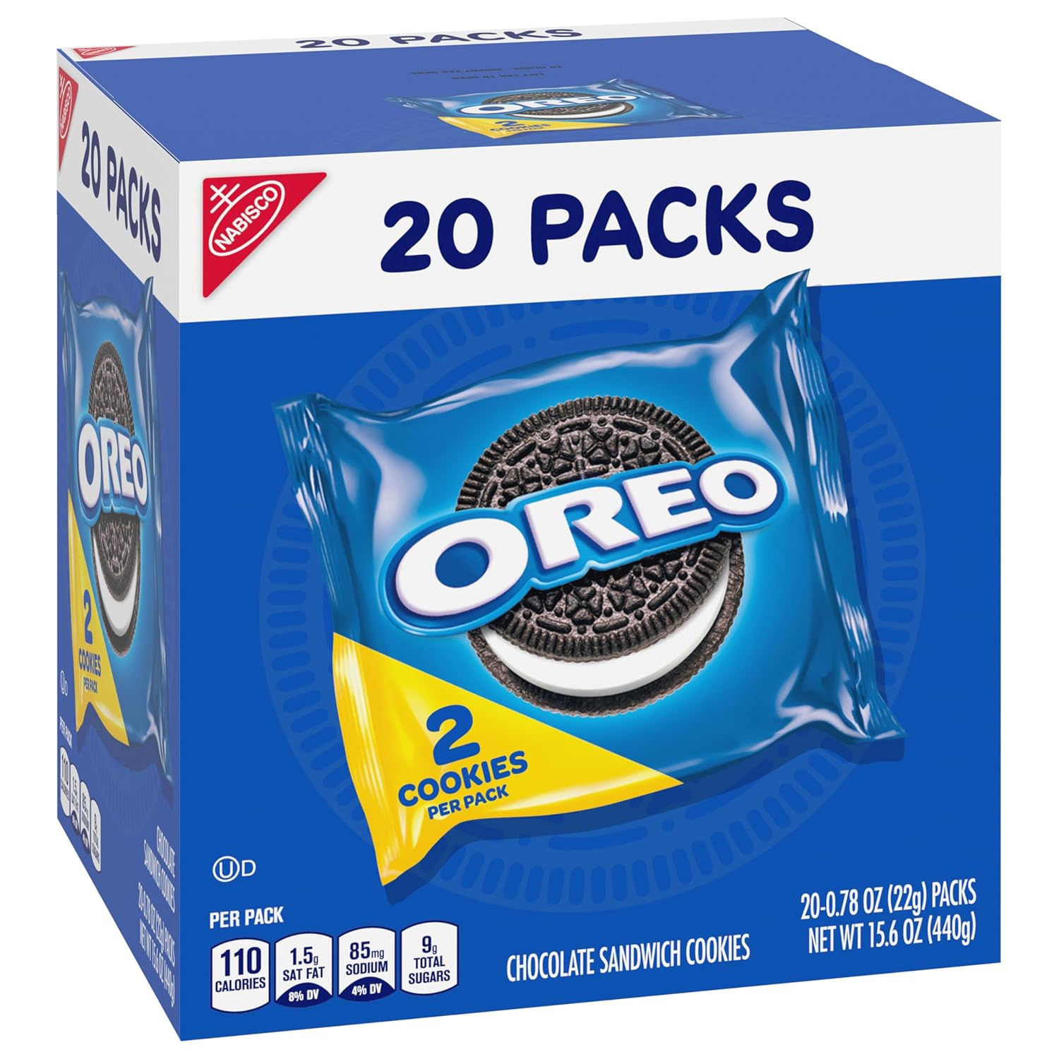 OREO Sandwich Cookies Mini Packs – Holiday Stocking Stuffers and Classroom Valentine Treats, 20 Kosher Single-Serve Packs