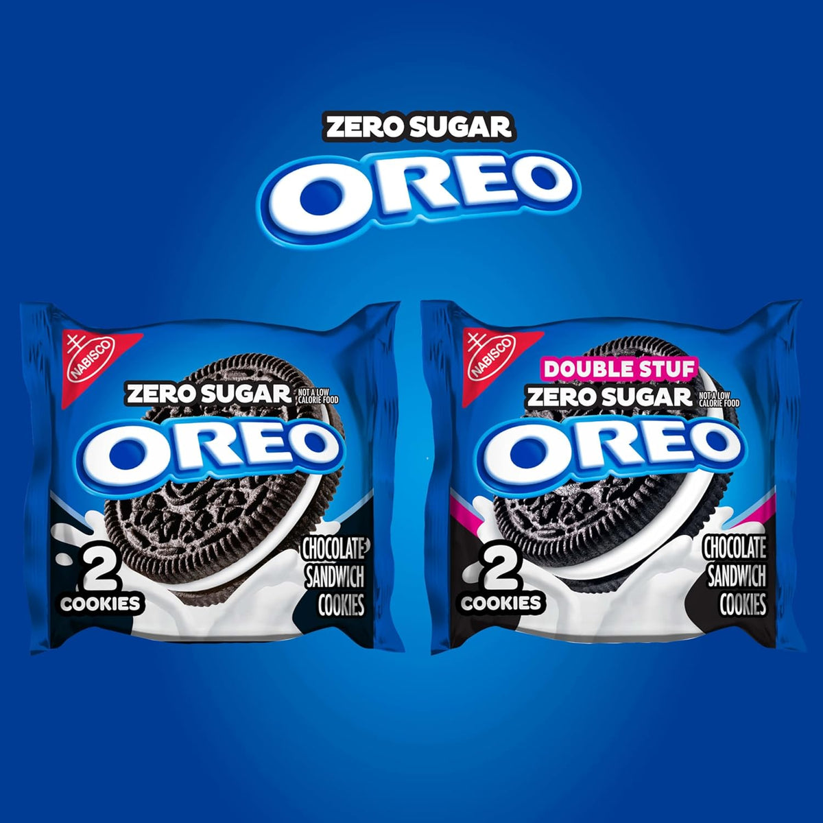 OREO Zero Sugar Cookies Two-Flavor Box – Get Well Care Package for College Students, Individually Wrapped Snack Packs