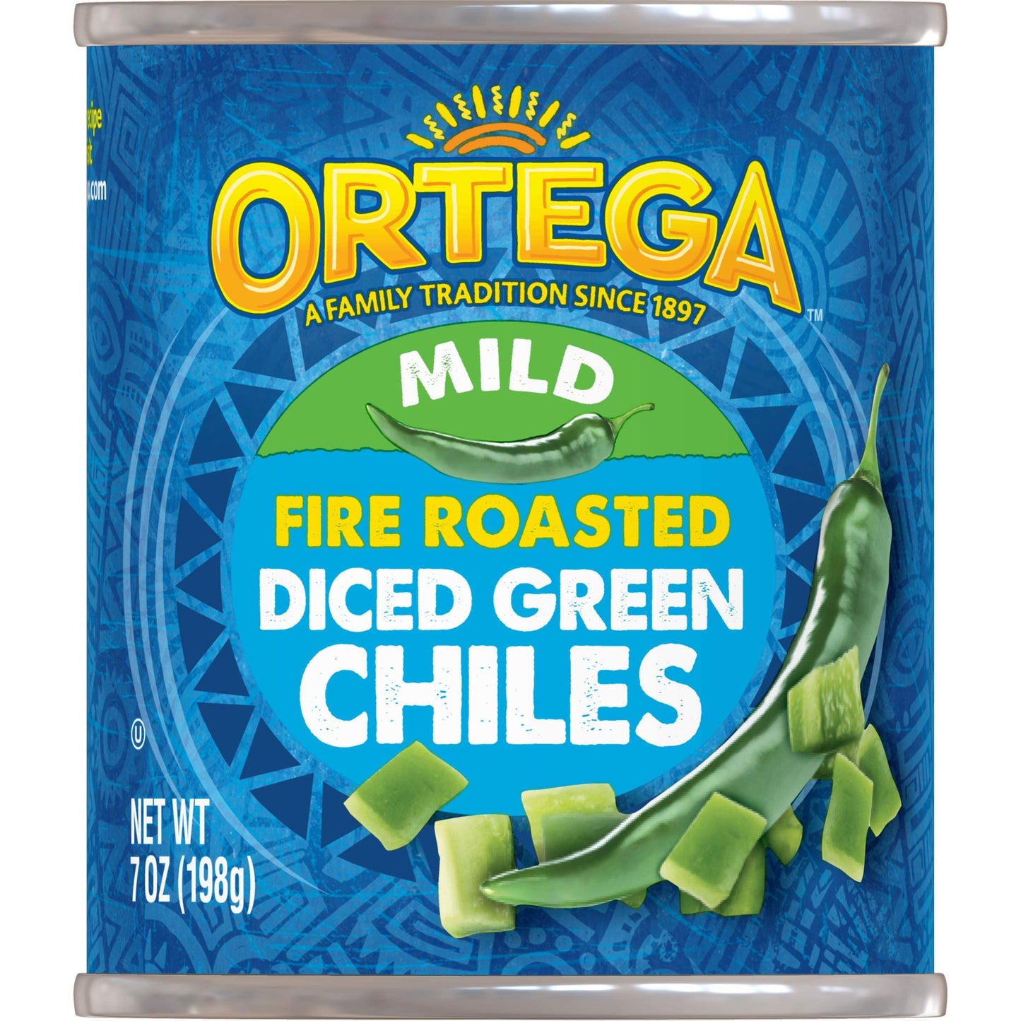 Ortega Mild Diced Green Chiles 7 oz — Space-Saving Shelf-Stable Can for Organized Pantries