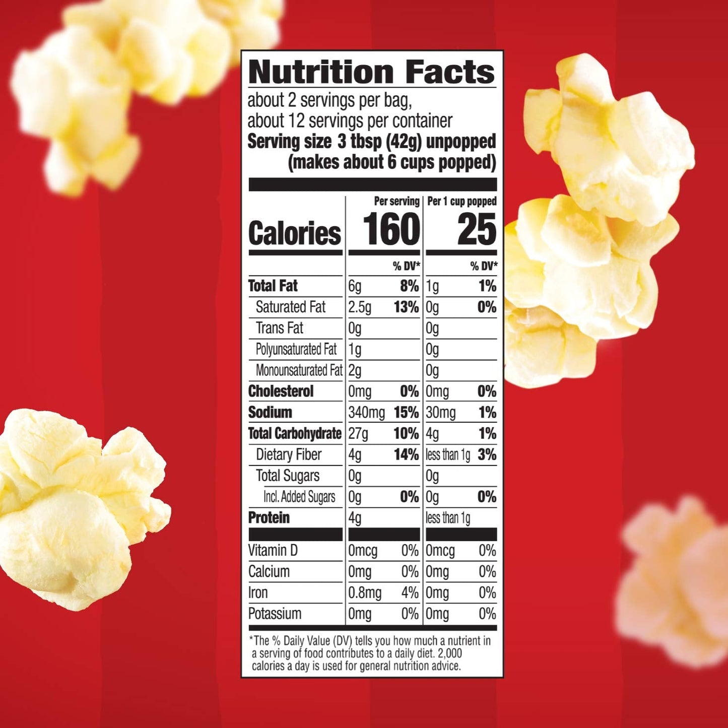 Orville Redenbacher's Microwave Light Butter Popcorn 6-Count – Easy Single-Serve Snack for Kids' Rooms, Den, and Family Room Sharing