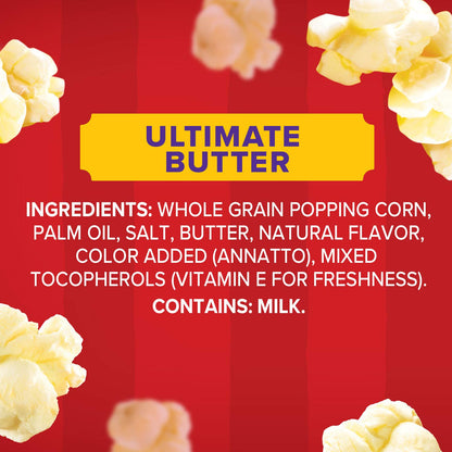 Orville Redenbacher's Microwave Popcorn Ultimate Butter – Single-Serve Mindfulness Snack for Mindful Home Theater Nights