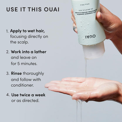 OUAI Anti Dandruff Shampoo – Elegant Salicylic Acid Wash for a Vanity-Worthy Haircare Display, 10 Fl Oz