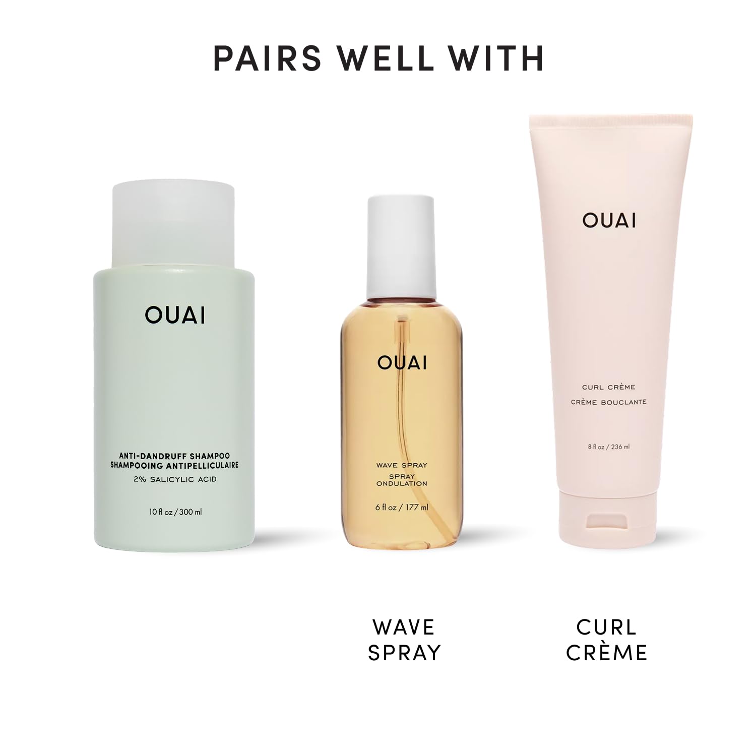 OUAI Anti Dandruff Shampoo – Elegant Salicylic Acid Wash for a Vanity-Worthy Haircare Display, 10 Fl Oz