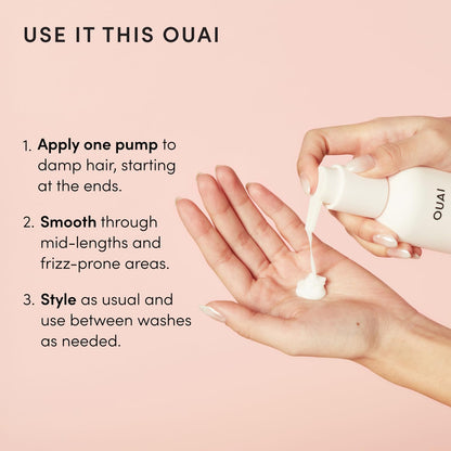 OUAI Anti Frizz Cream - Quick One-Pump Hair Styling for Home Office Mornings and Focused Routines