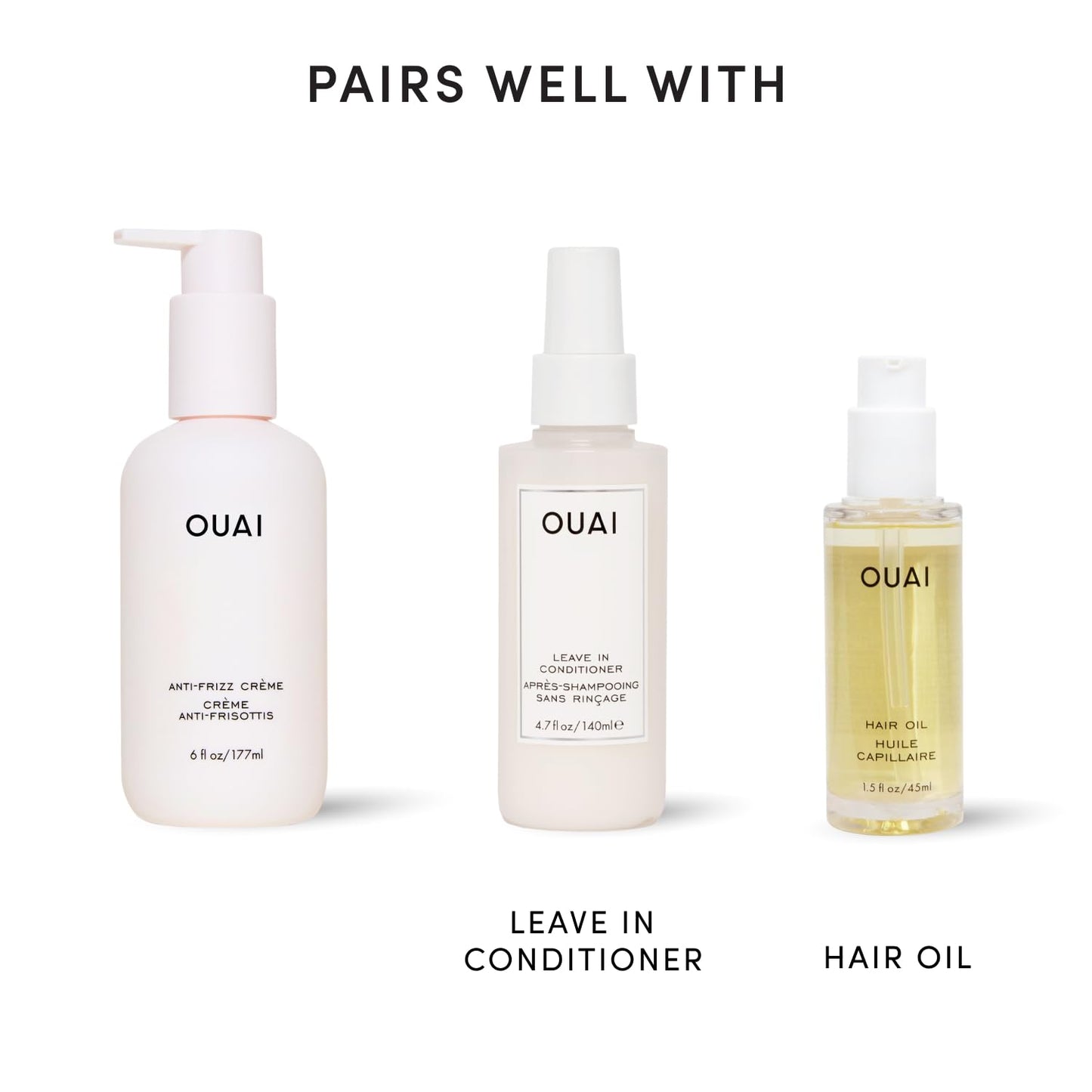 OUAI Anti Frizz Cream - Quick One-Pump Hair Styling for Home Office Mornings and Focused Routines